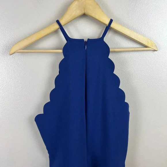 Likely Everly Scallop Dress Size 8 Blue Halter Neck Jewel Tone Special Occasion - Picture 8 of 11